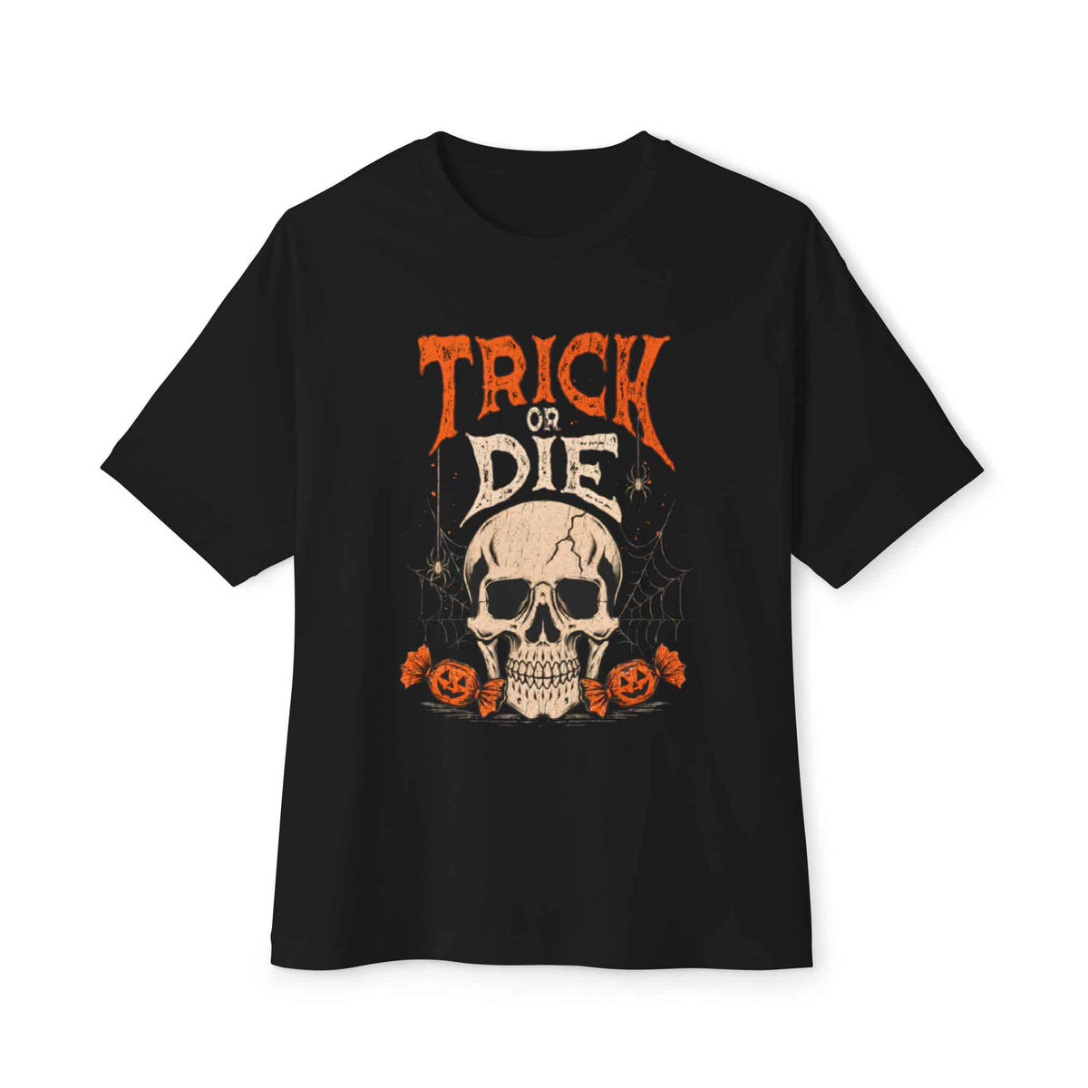TRICK OR DIE Unisex Oversized Boxy Tee - Black, L image