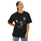 Halloween Basketball Skeleton Unisex Oversized Boxy Tee image 3