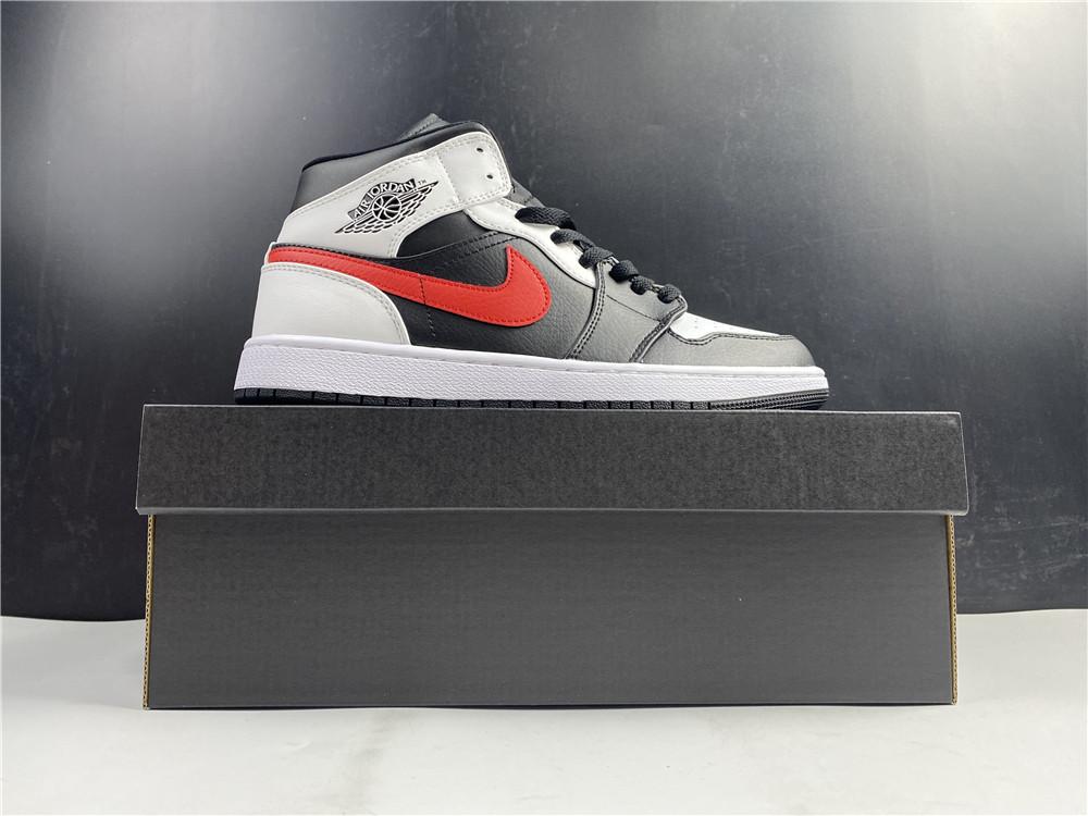 AJ 1 Mid Black Chile Red White Shoes Sneakers - nk0001419 image 7