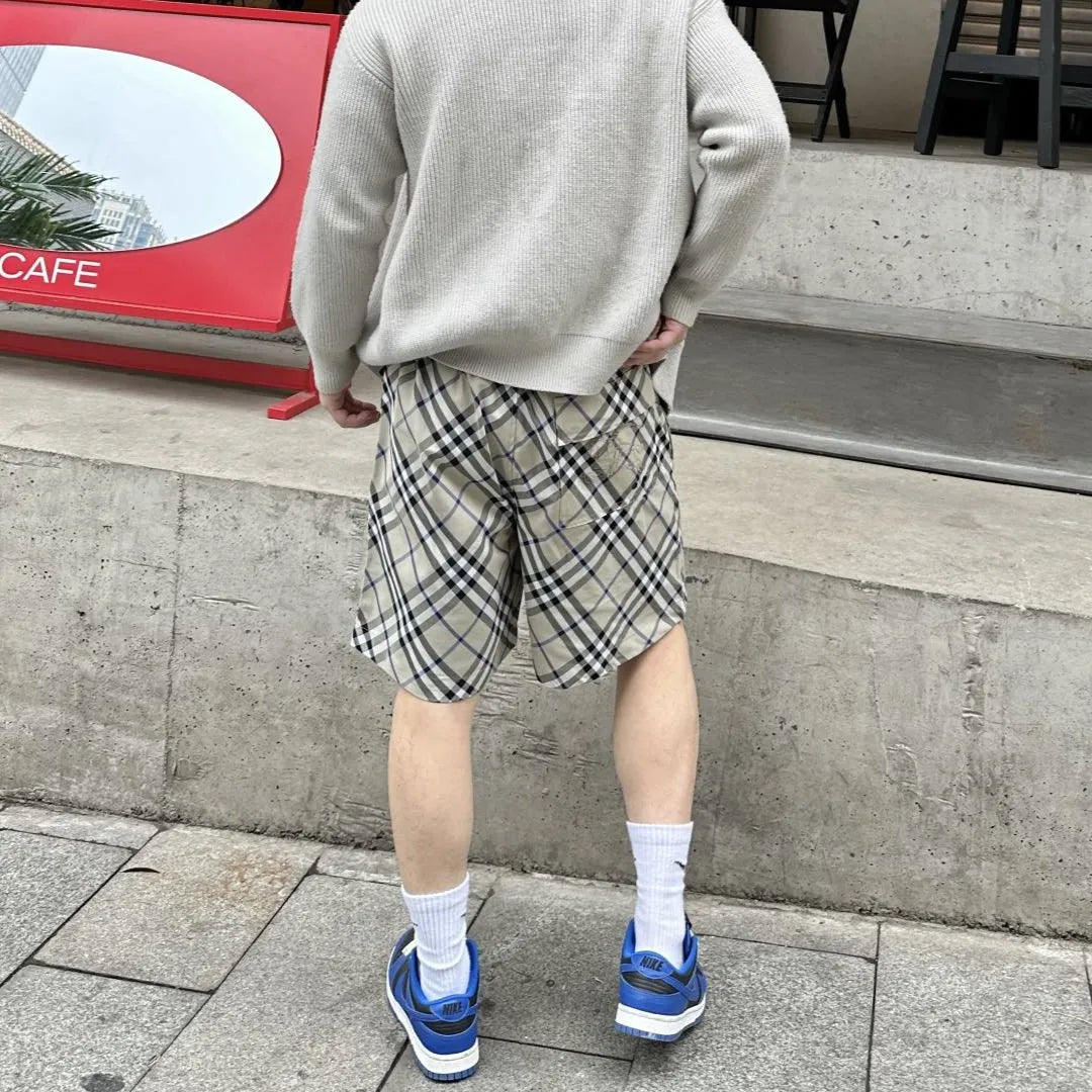 BUR Archive Check Knight Motif Shorts in Beige - 381 - bbr0000381 image 4