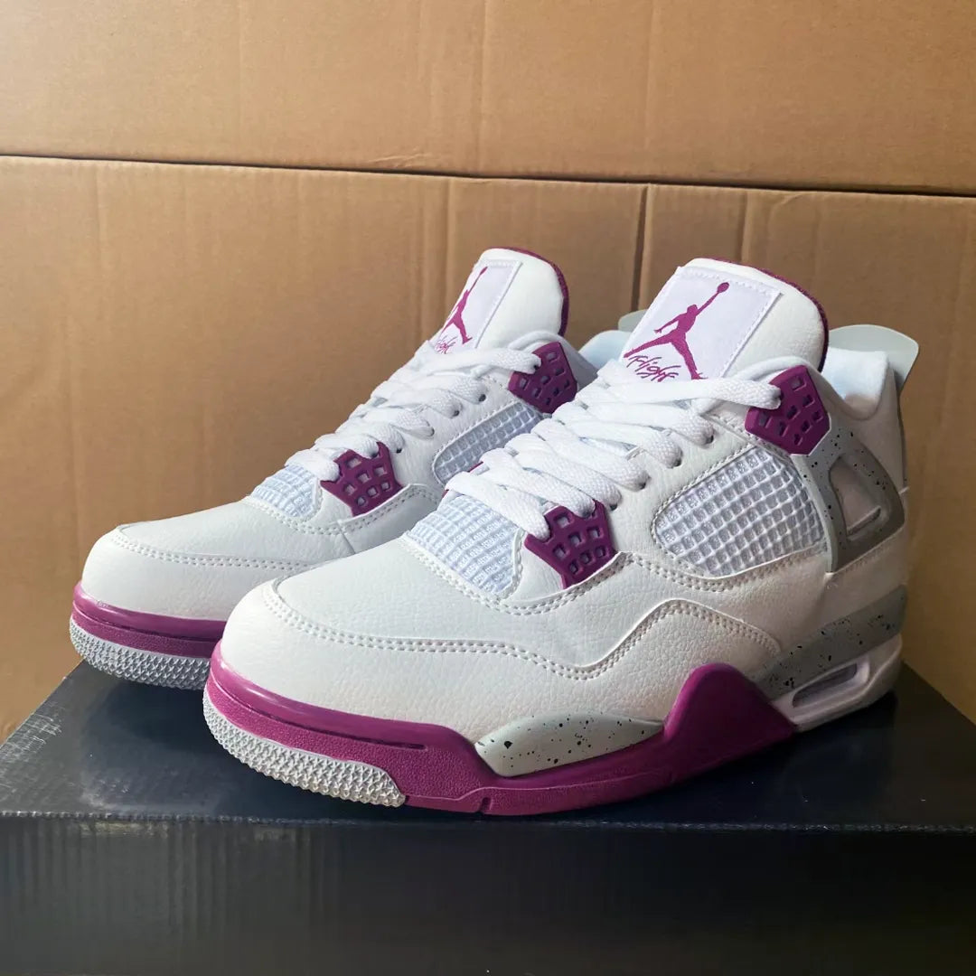 AJ 4 White Purple Cement Shoes Sneakers - nk0004462 image 2