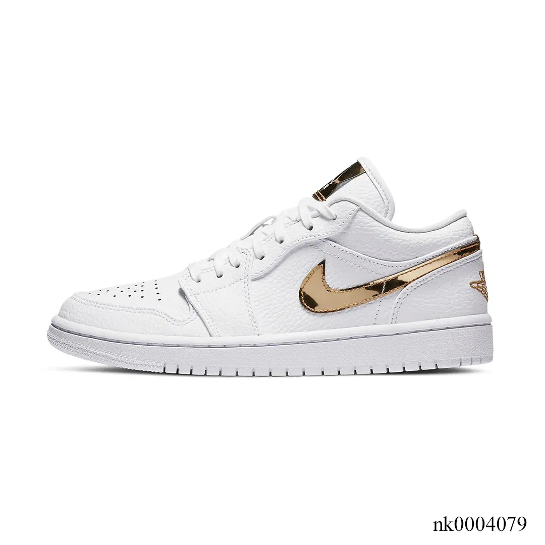 AJ 1 Low White/Metallic Gold Shoes Sneakers - nk0004079 image 1