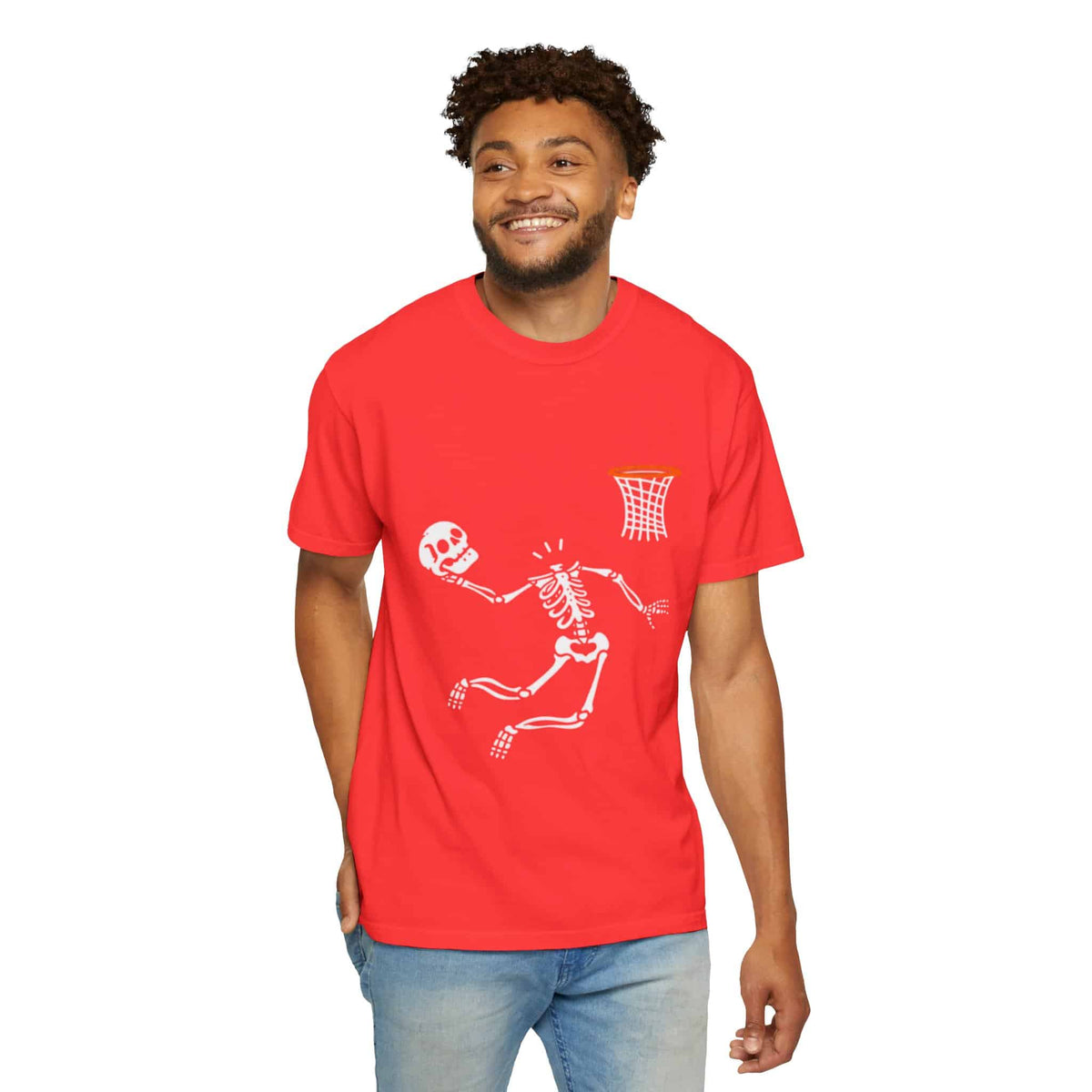Halloween Basketball Skeleton Unisex Garment-Dyed T-shirt image 98