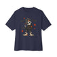 Boy Skeleton Halloween Unisex Oversized Boxy Tee - Navy, XS image