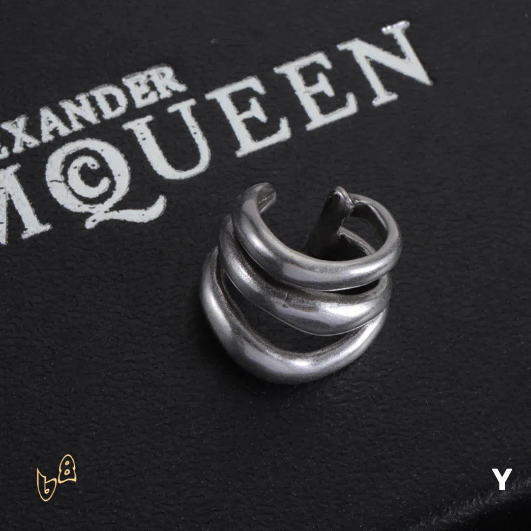 McQueen Multi Hoop Ear Cuffs - MCQ0018 - Silver image