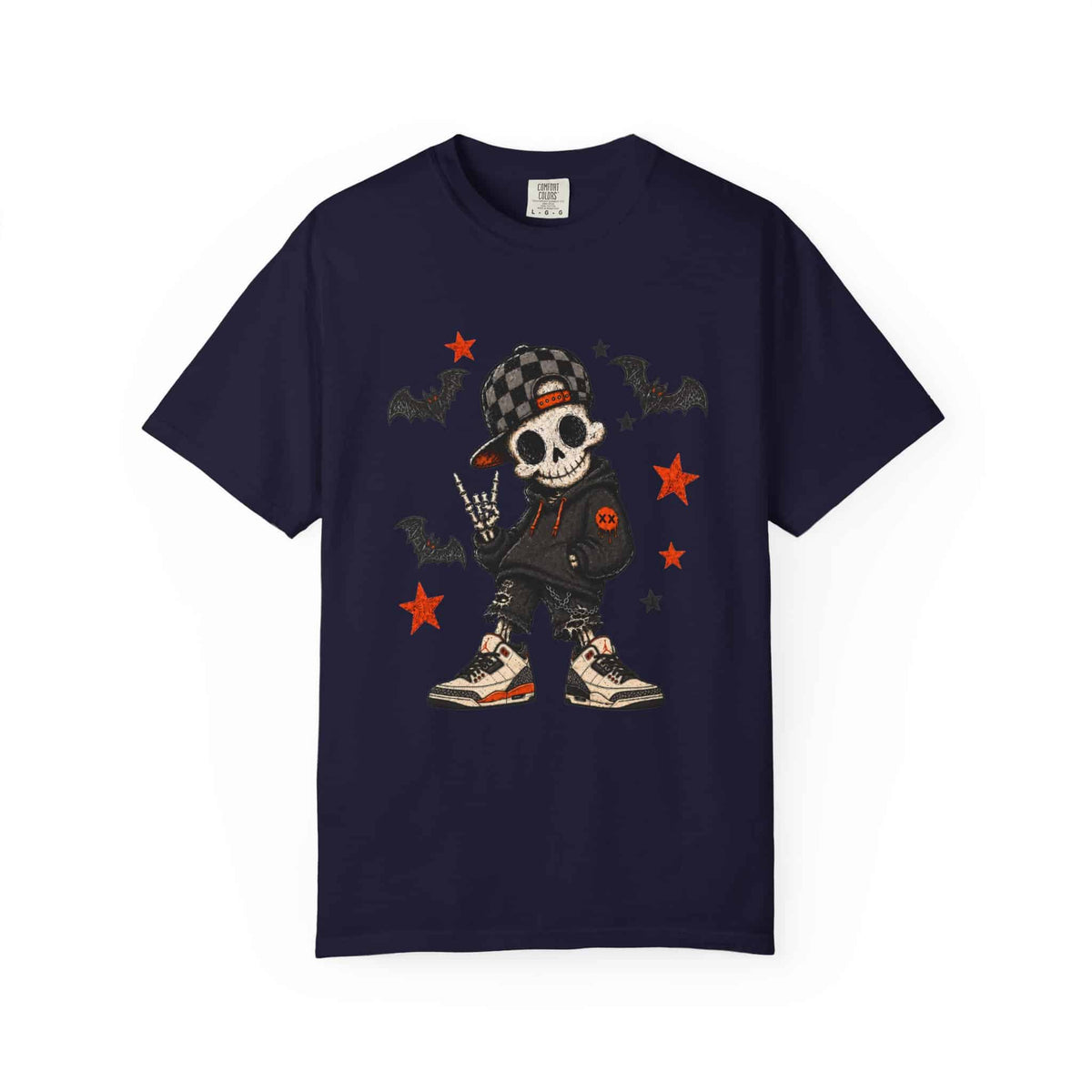 Boy Skeleton Halloween Unisex Garment-Dyed T-shirt image
