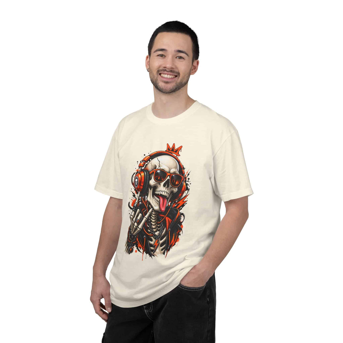 Neon Skull DJ Unisex Garment-Dyed T-shirt image 30