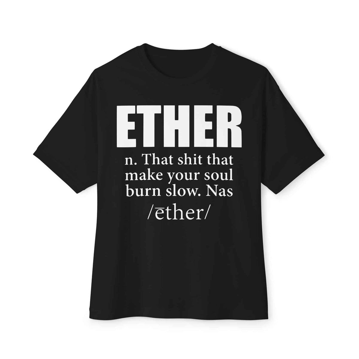 Ether Unisex Oversized Boxy Tee - Black, XL image