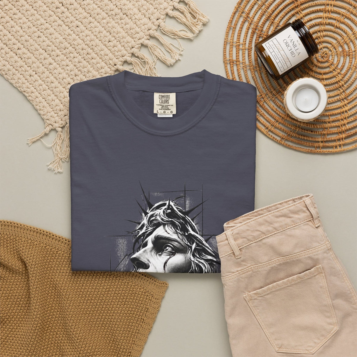 Crown of Faith 1 Unisex Garment-Dyed T-shirt image 92