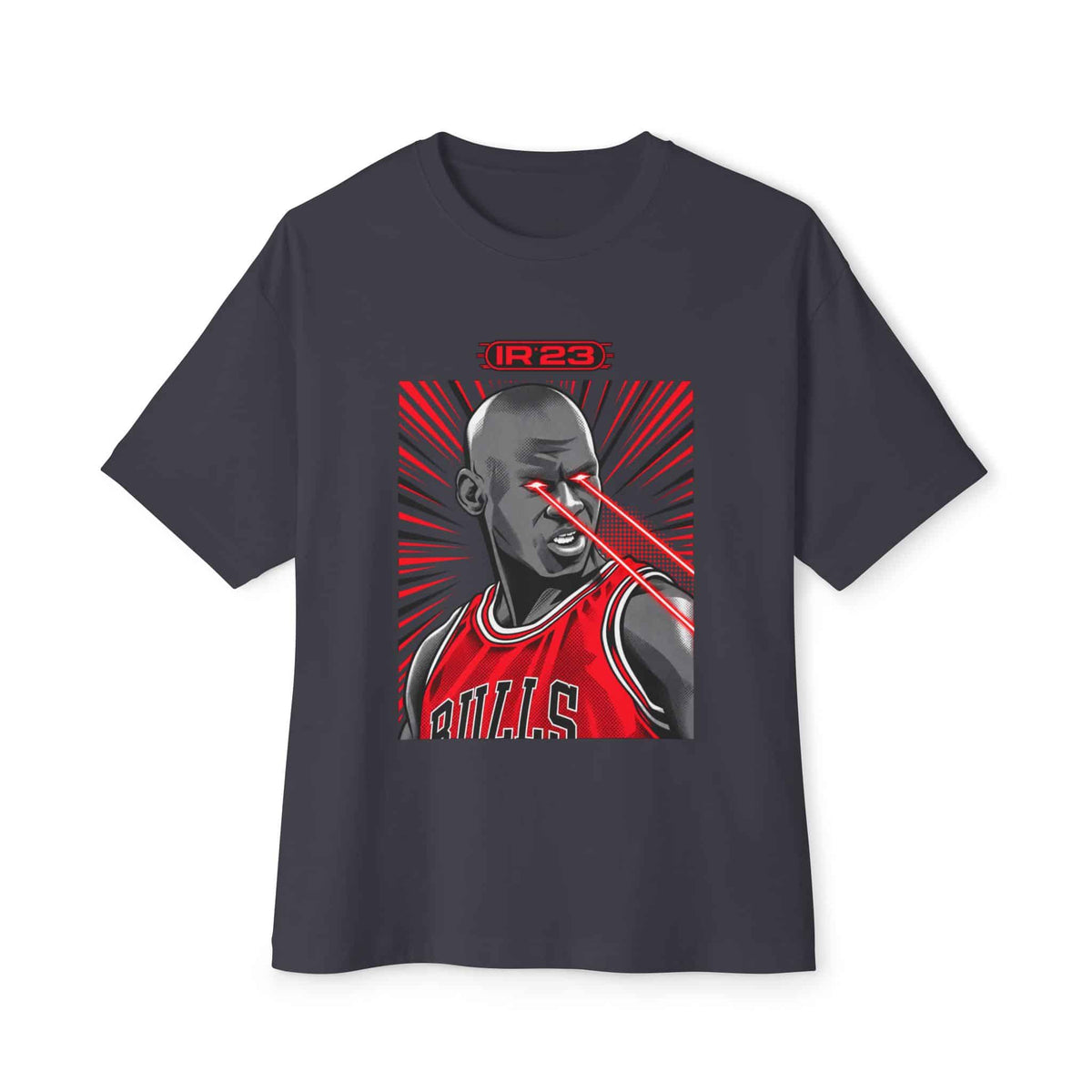 Graphic Print Unisex Oversized Boxy Tee - POD0032 - Dark Grey, M image