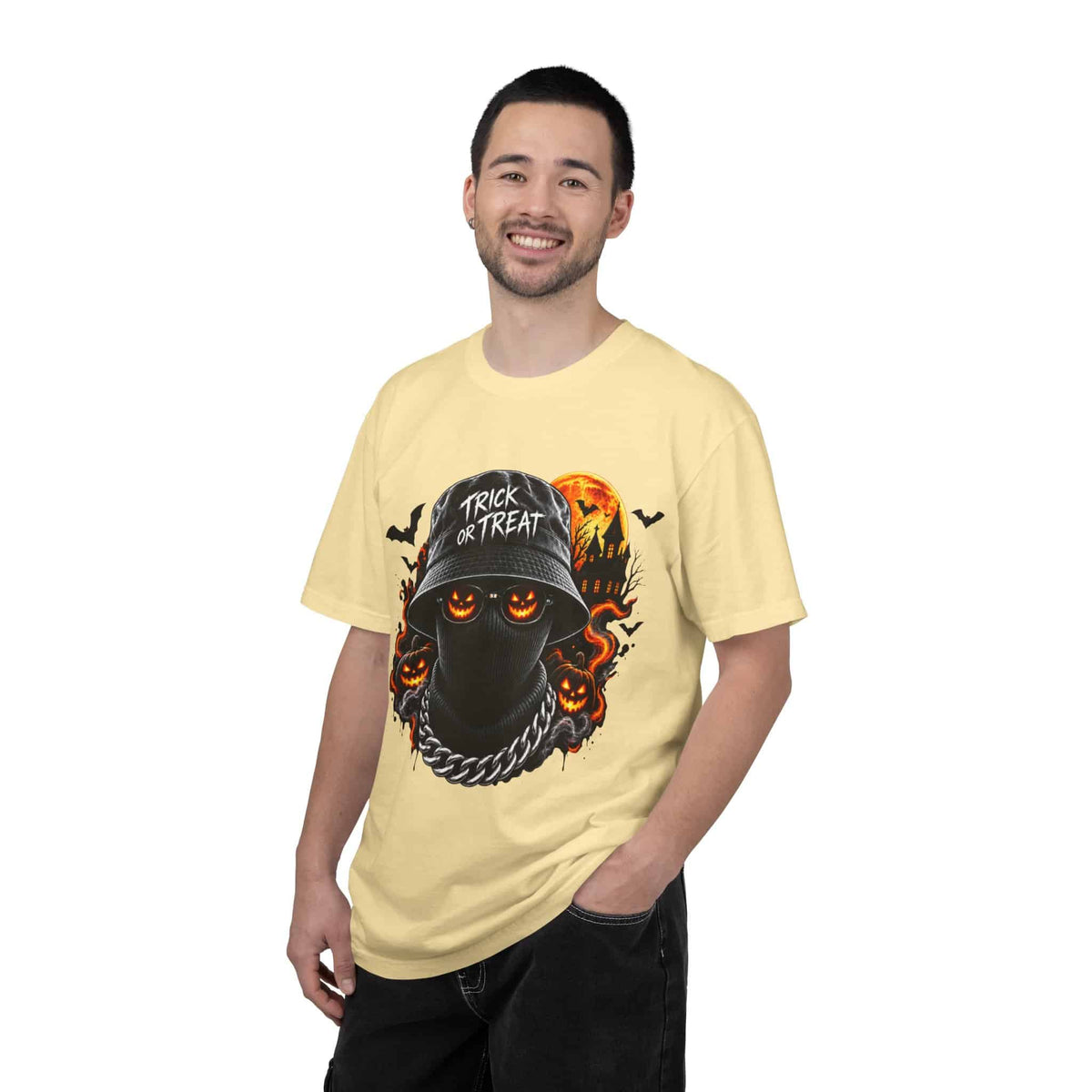 Spooky Streetwear Masked Unisex Garment-Dyed T-shirt image 22
