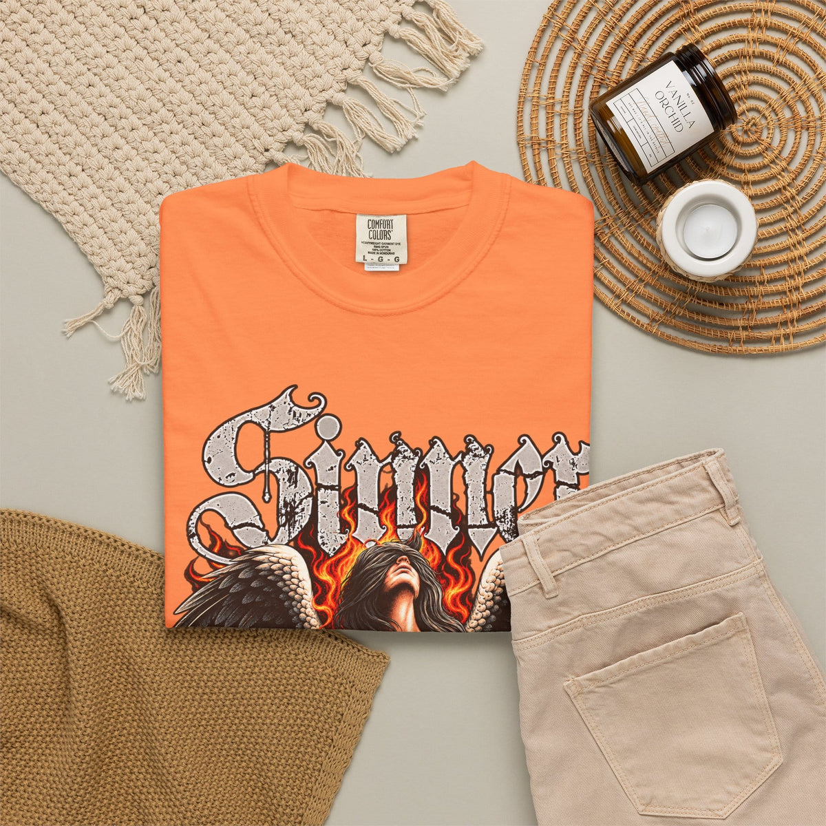 Sinner’s Flame Unisex Garment-Dyed T-shirt image 10