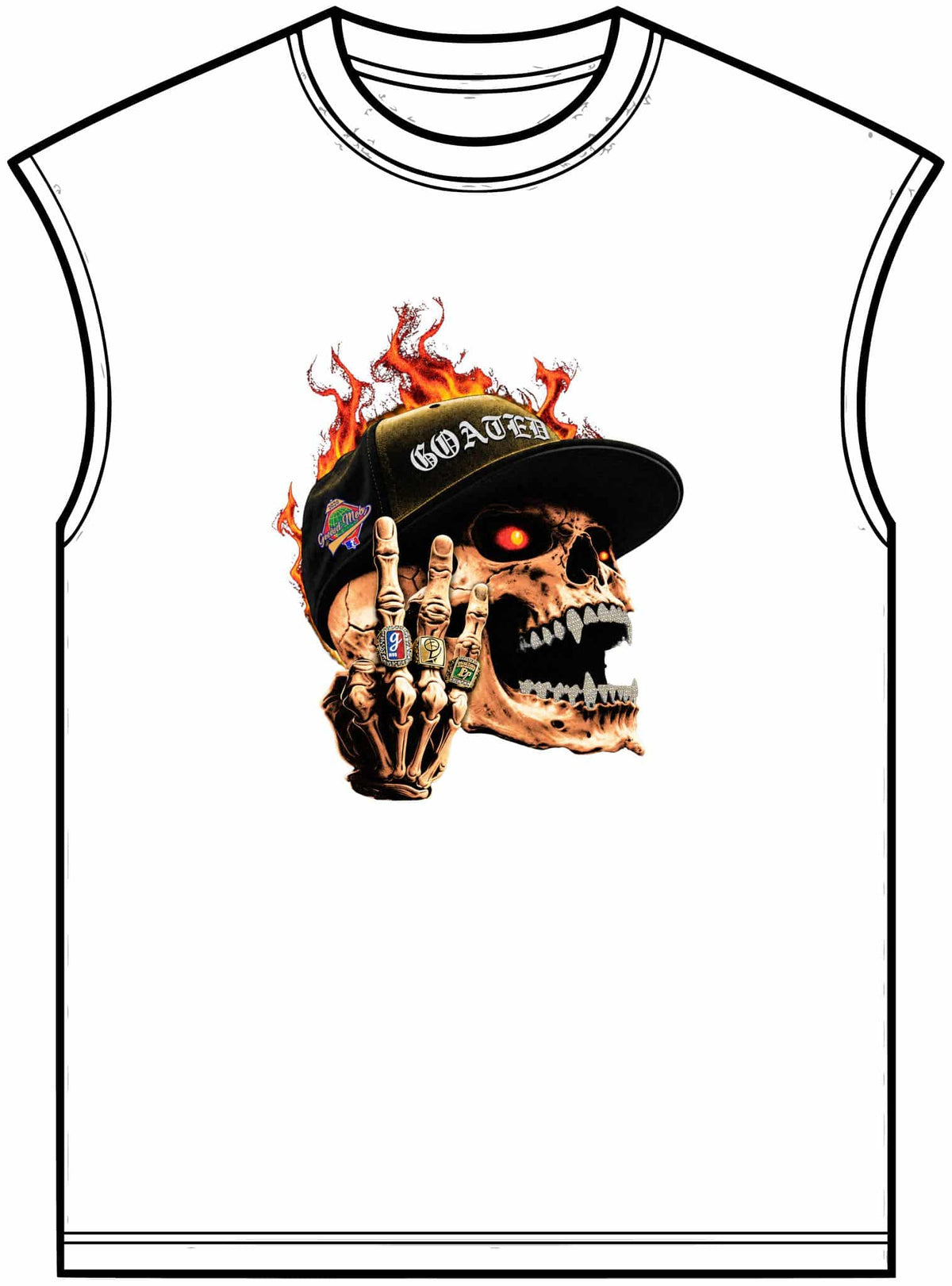 GOATED Skull Unisex Garment-Dyed Muscle Tee image 4