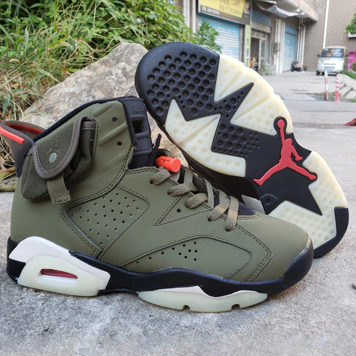 Travis Scott x AJ 6 Olive Shoes Sneakers – nk0000015 image 7