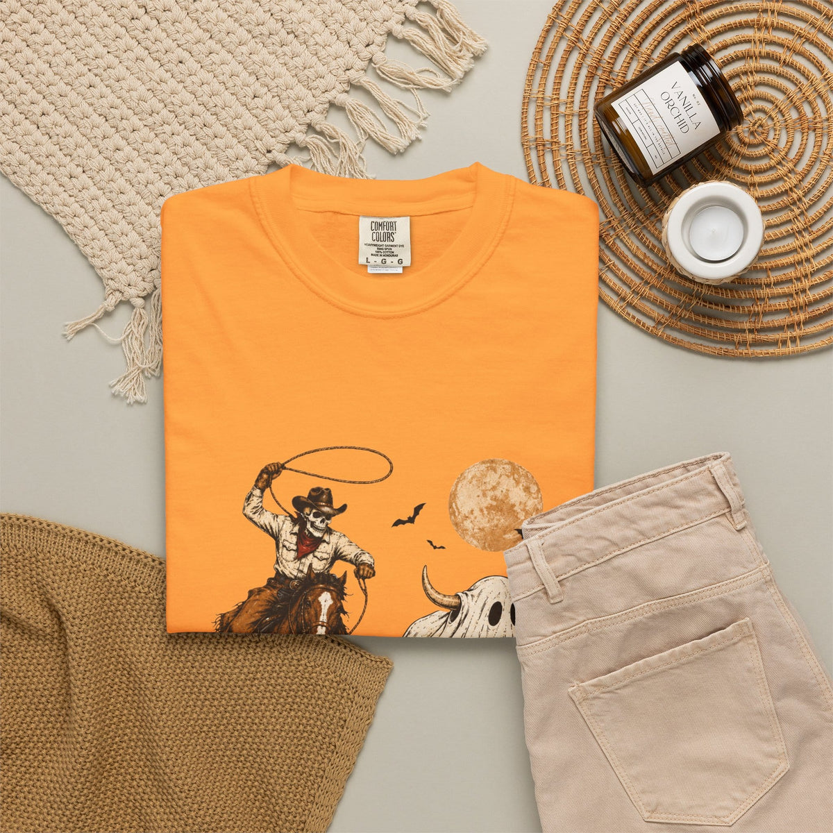 Halloween Basketball Skeleton Unisex Garment-Dyed T-shirt image 67