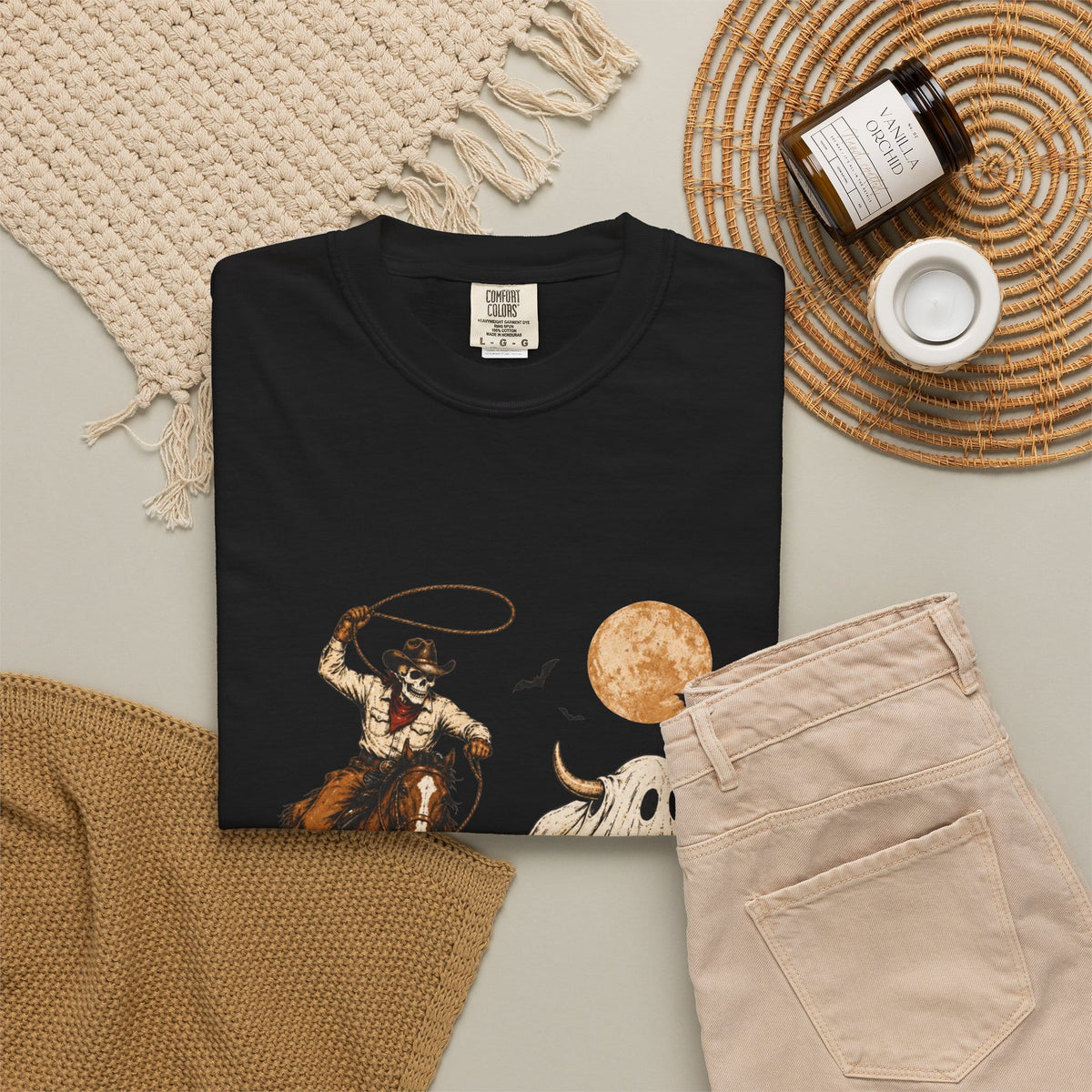 Halloween Basketball Skeleton Unisex Garment-Dyed T-shirt image 7