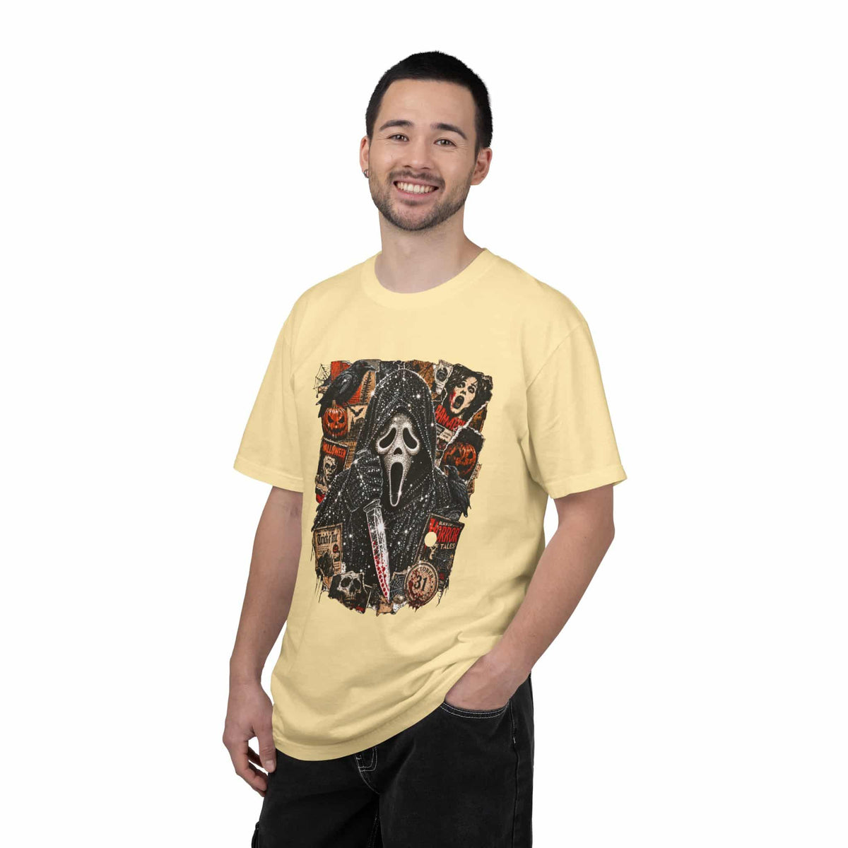 Halloween Horror Unisex Garment-Dyed T-shirt image 36