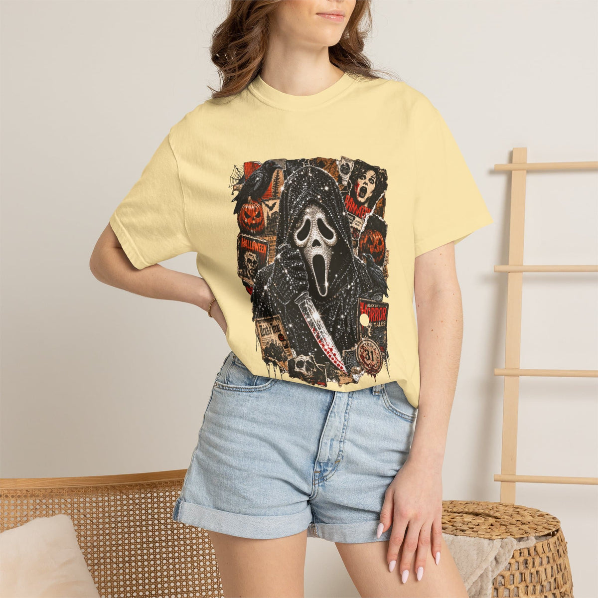 Halloween Horror Unisex Garment-Dyed T-shirt image 34