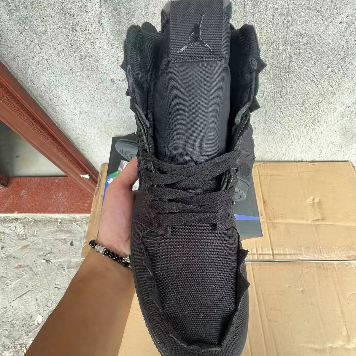J Balvin x AJ 1 "Black" Shoes Sneakers – nk0005300 image 5
