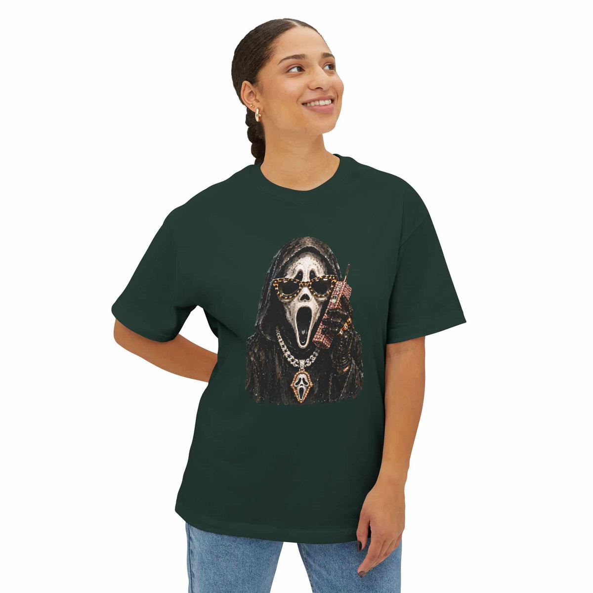 Halloween Ghostface Unisex Oversized Boxy Tee image 18