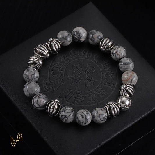 CH Grey Beaded Cross Bracelet - CH0069 image 0