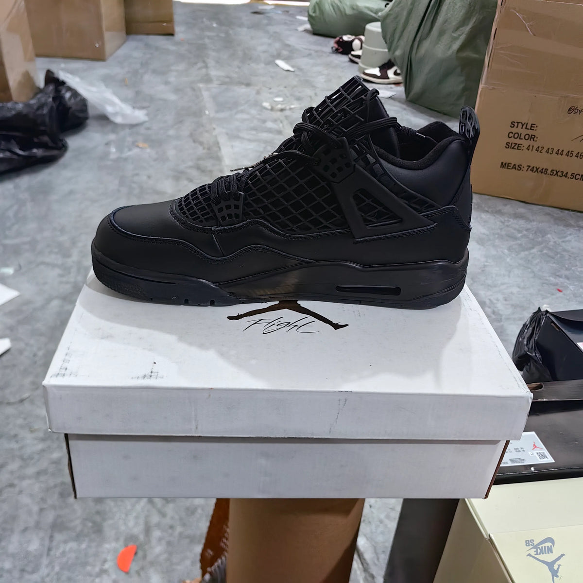 [Premium] AJ 4 NET Black Shoes Sneakers - nk0004084 image 11