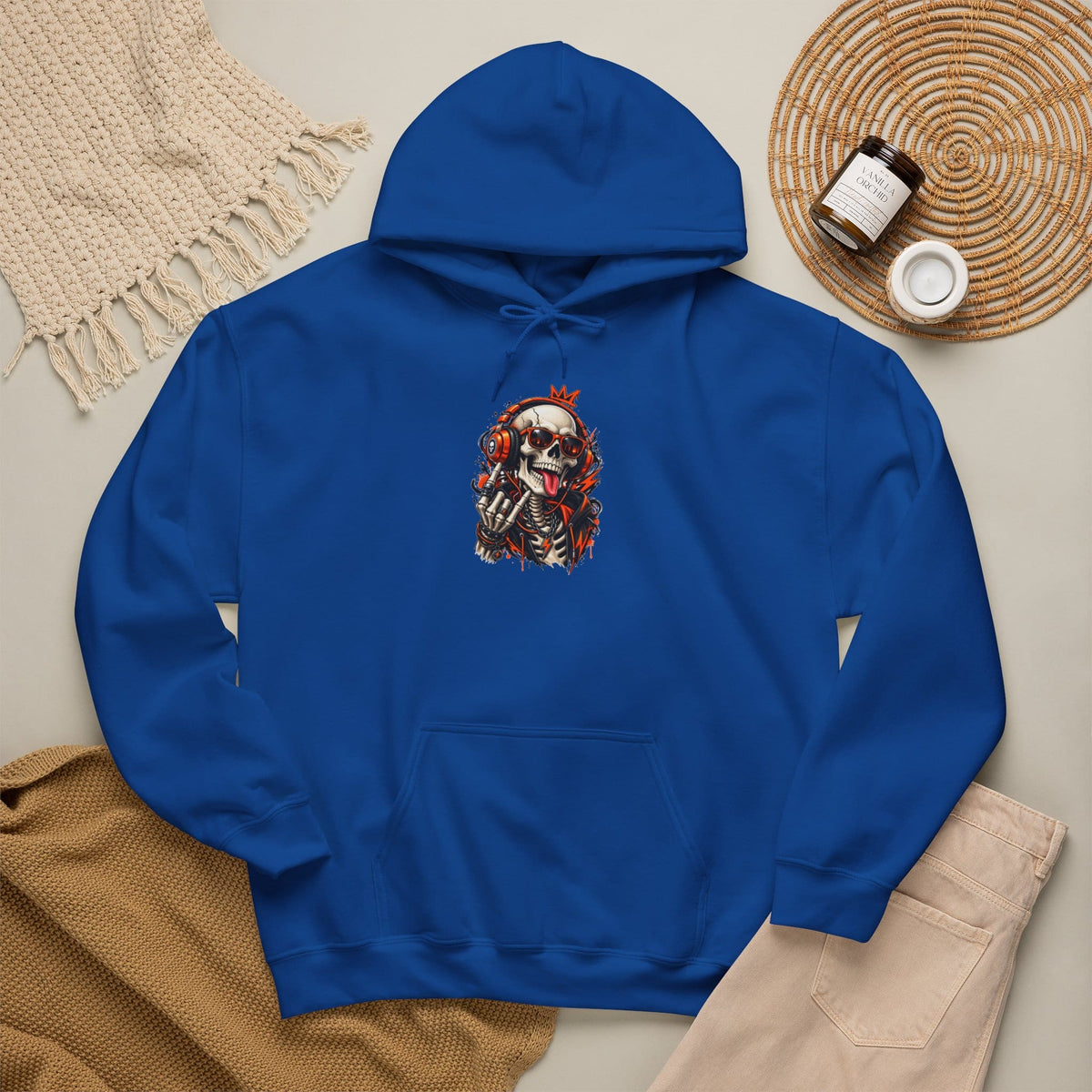 Neon Skull DJ Hooded Sweatshirt image 76