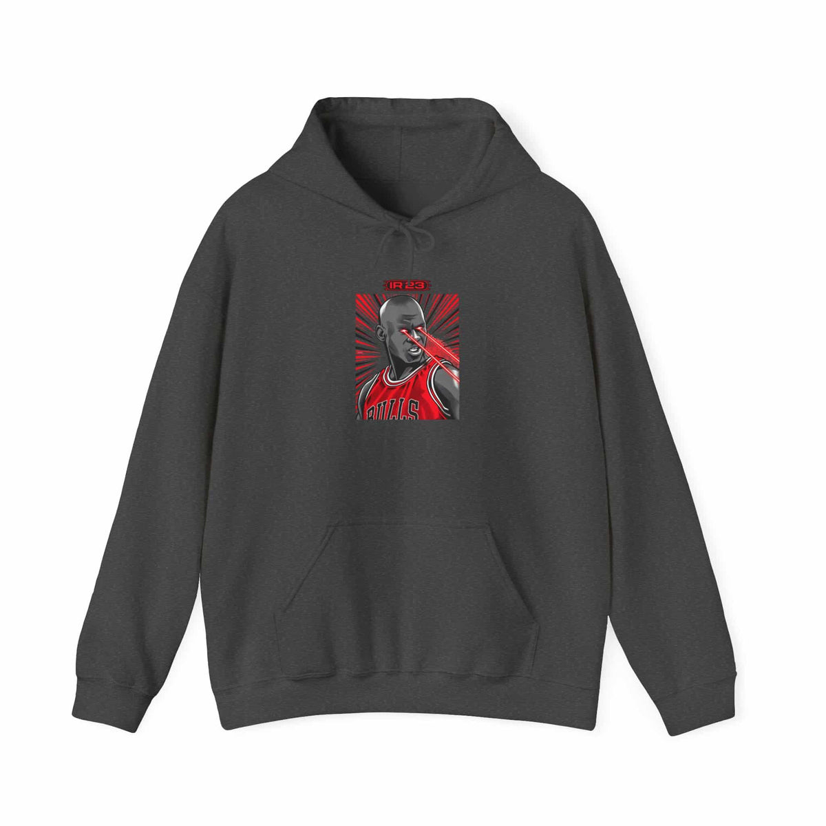Graphic Print Hooded Sweatshirt - POD0032 - L, Dark Heather image