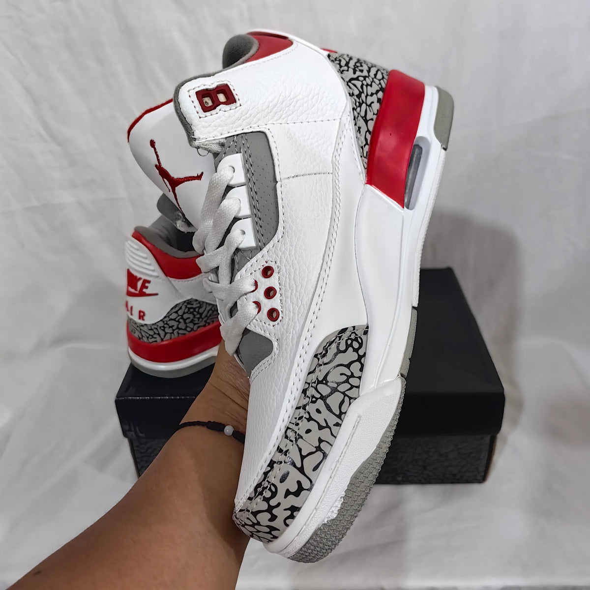 AJ 3 Retro Fire Red Shoes Sneakers - nk0002330 image 5