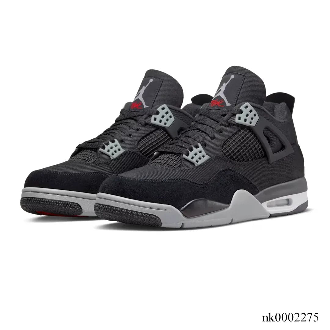 AJ 4 Retro Black Canvas Shoes Sneakers - nk0002275 image 3