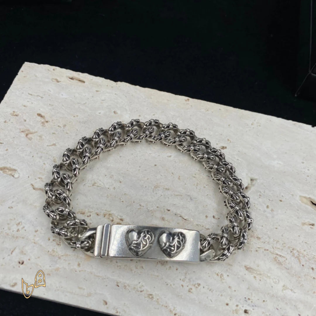 CH Fancy Link Curb Chain Bracelet  - CH0052 - Silver 2 image