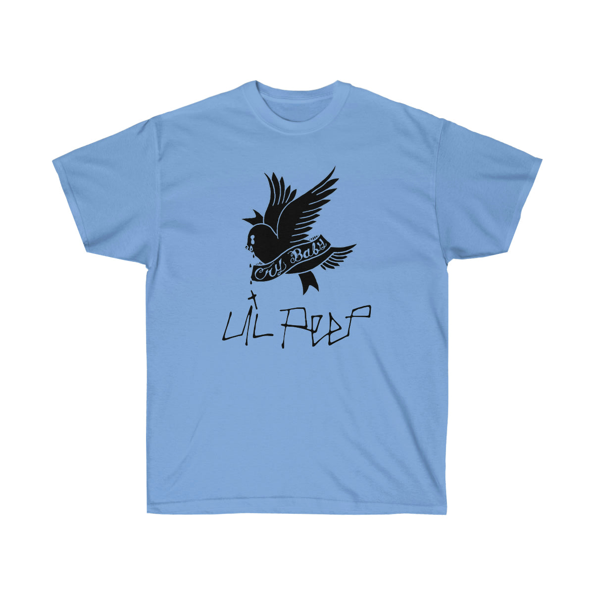 Crybaby Bird Black Men T-Shirt - Carolina Blue, XL image