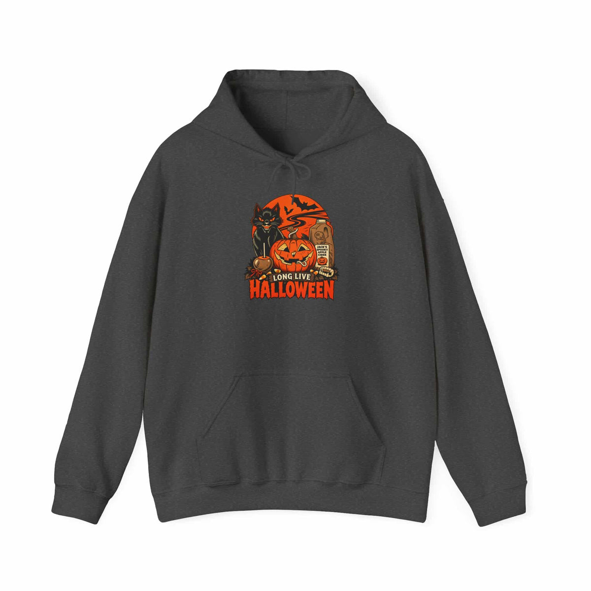 Midnight Cat Hooded Sweatshirt - 4XL, Dark Heather image