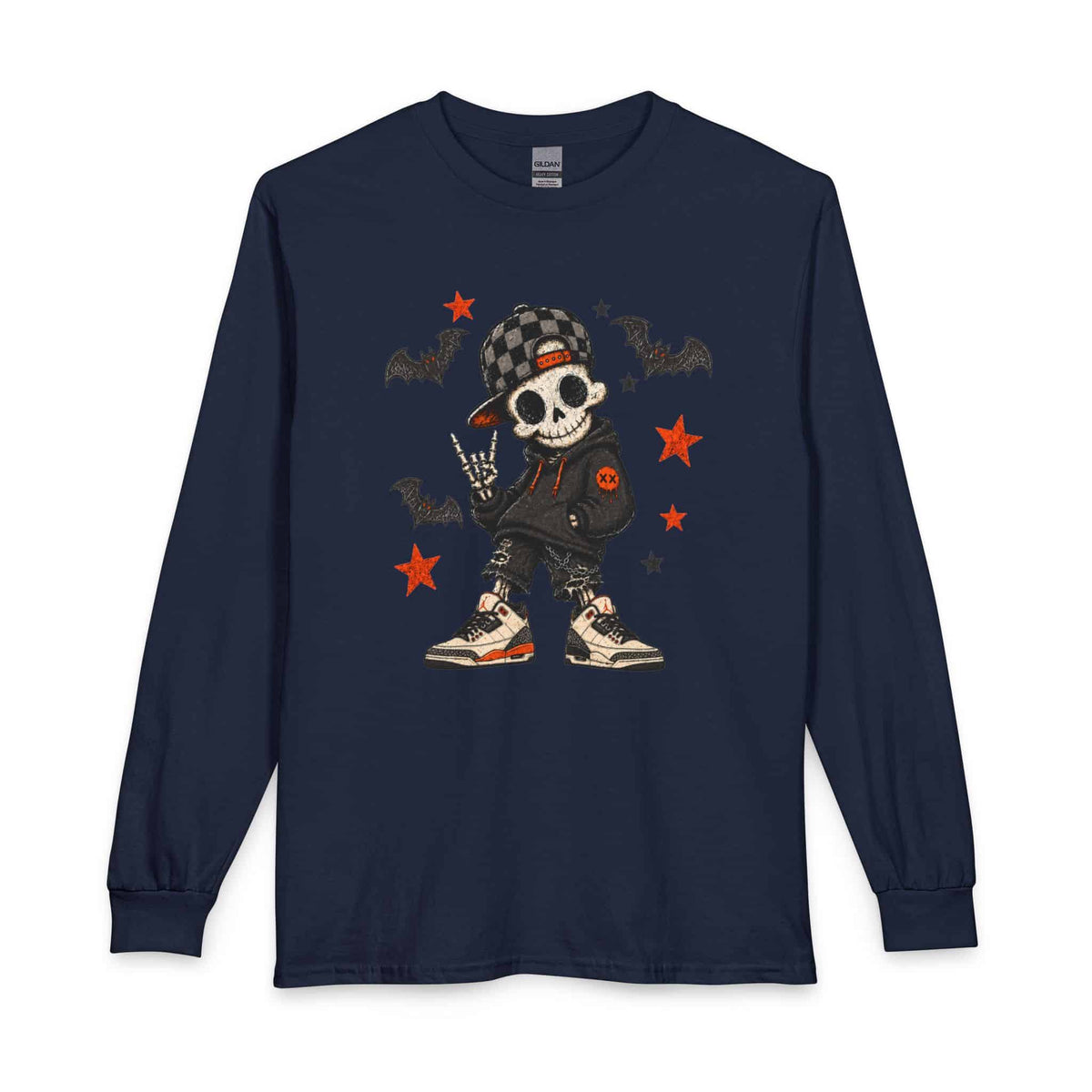 Boy Skeleton Halloween Long Sleeve T-Shirt image