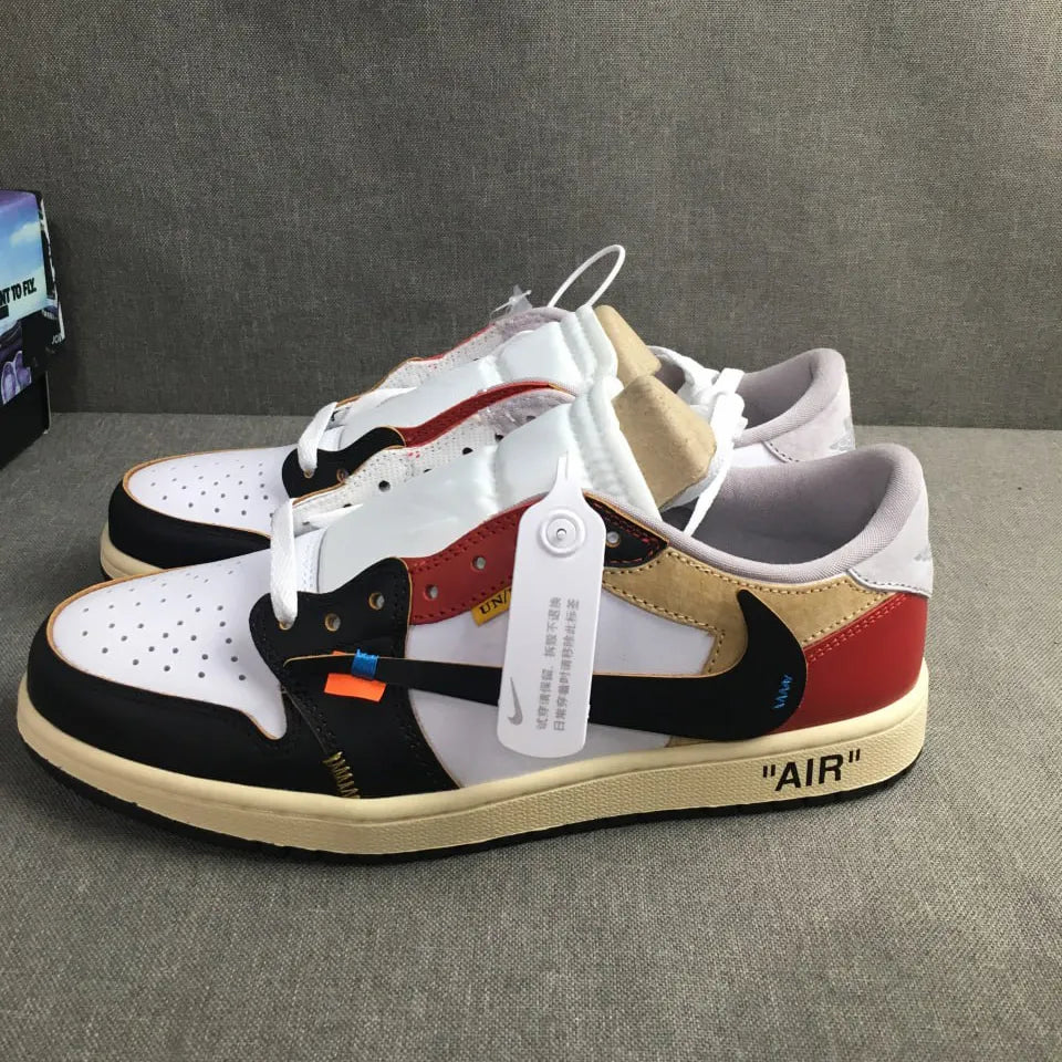 OW x AJ 1 Low OG Goat Lows Shoes Sneakers – nk0004820 image 3