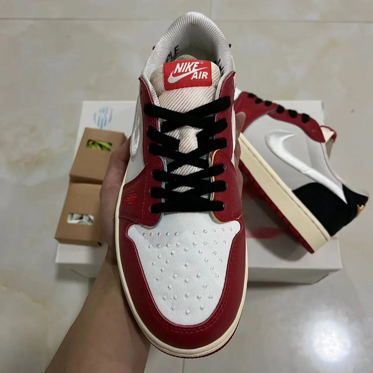 Trophy Room x AJ 1 Low OG (White Swoosh) Shoes Sneakers – nk0004773 image 9