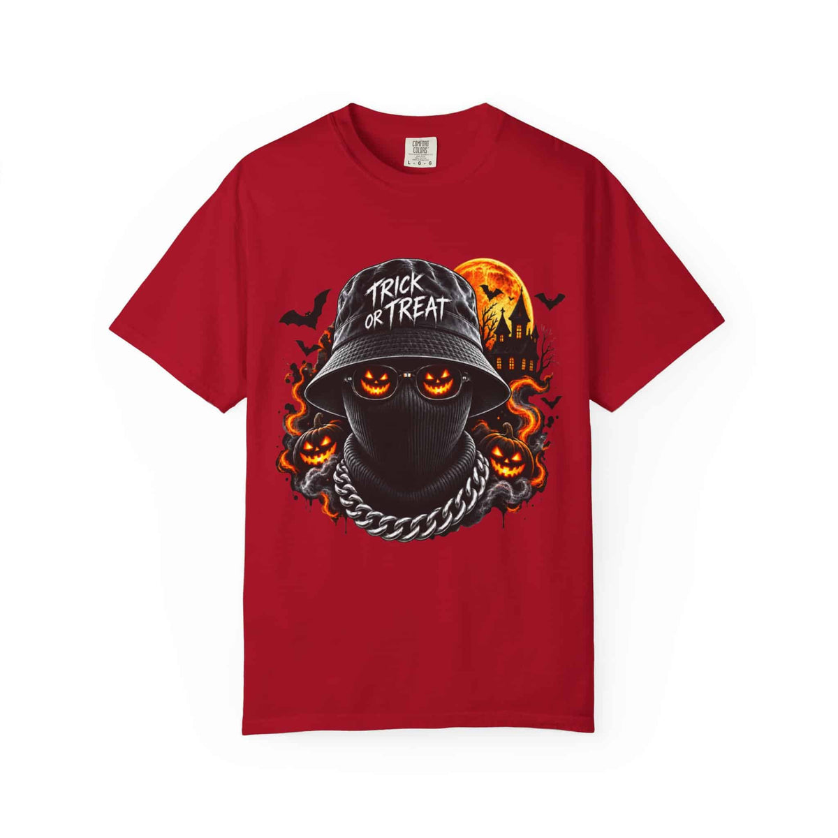 Spooky Streetwear Masked Unisex Garment-Dyed T-shirt image