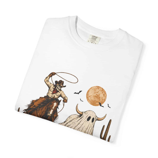Halloween Basketball Skeleton Unisex Garment-Dyed T-shirt image 2