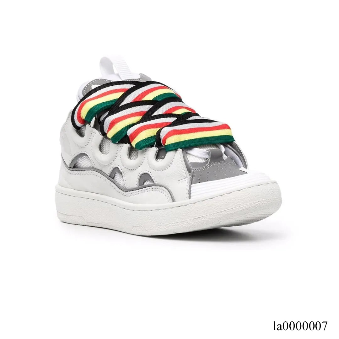 Lanvin Leather Curb White Multi Shoes Sneakers - la0000007 image 1