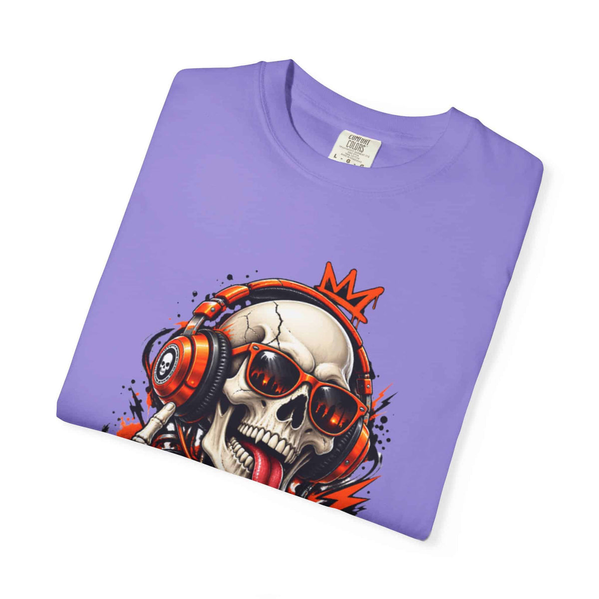 Neon Skull DJ Unisex Garment-Dyed T-shirt image 76