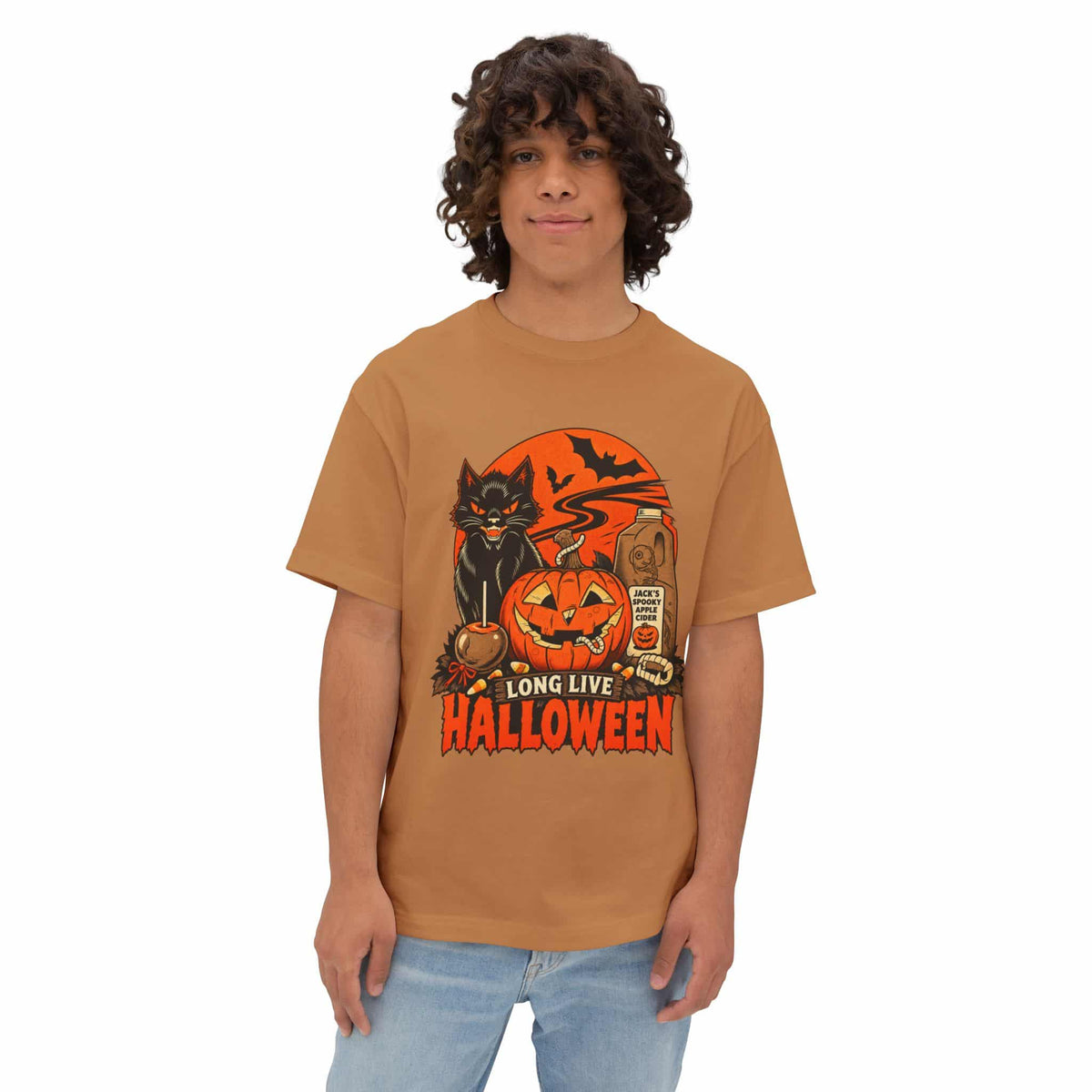 Midnight Cat Unisex Oversized Boxy Tee image 13