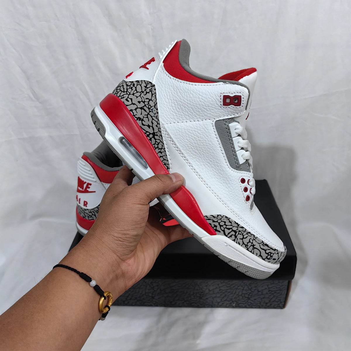 AJ 3 Retro Fire Red Shoes Sneakers - nk0002330 image 3