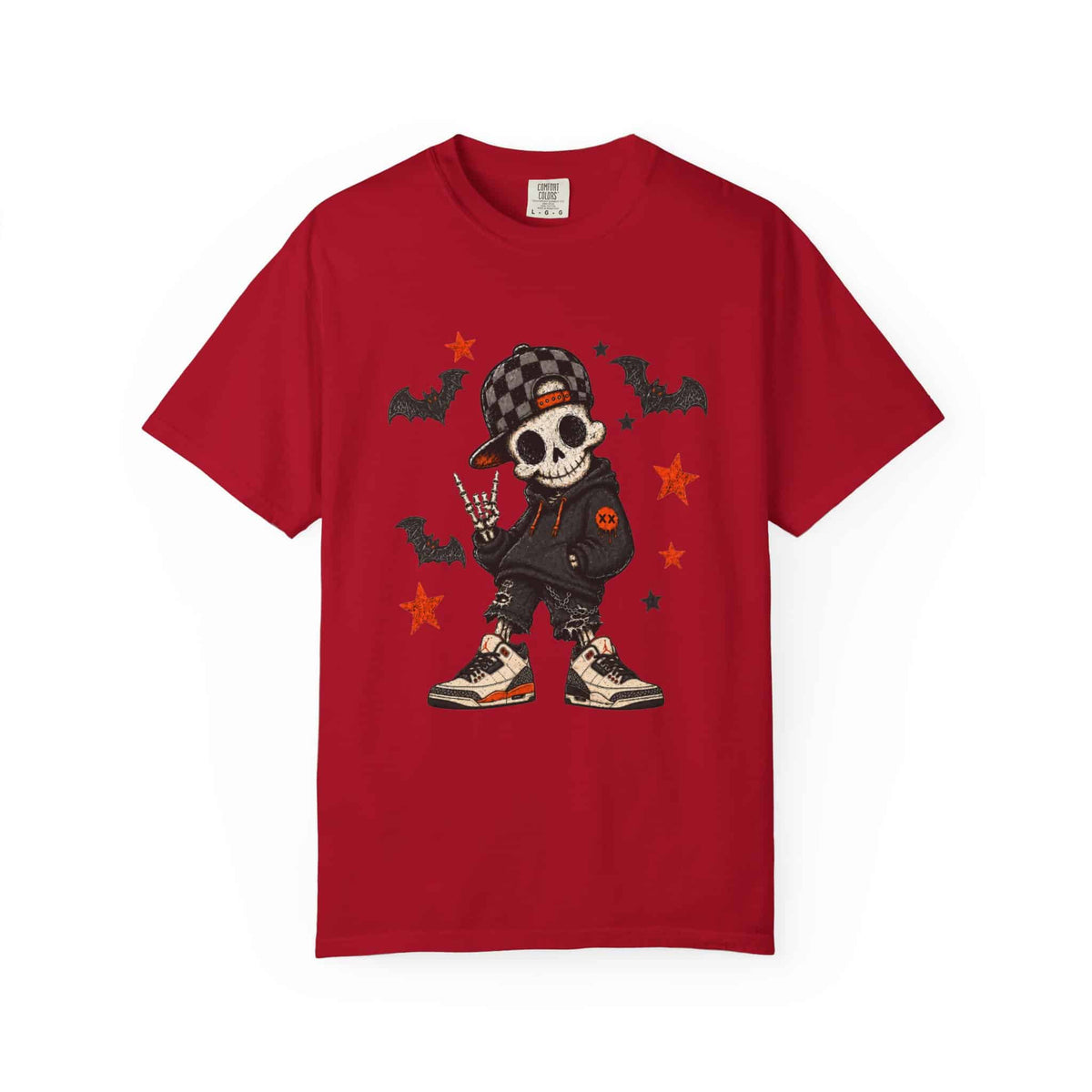 Boy Skeleton Halloween Unisex Garment-Dyed T-shirt image