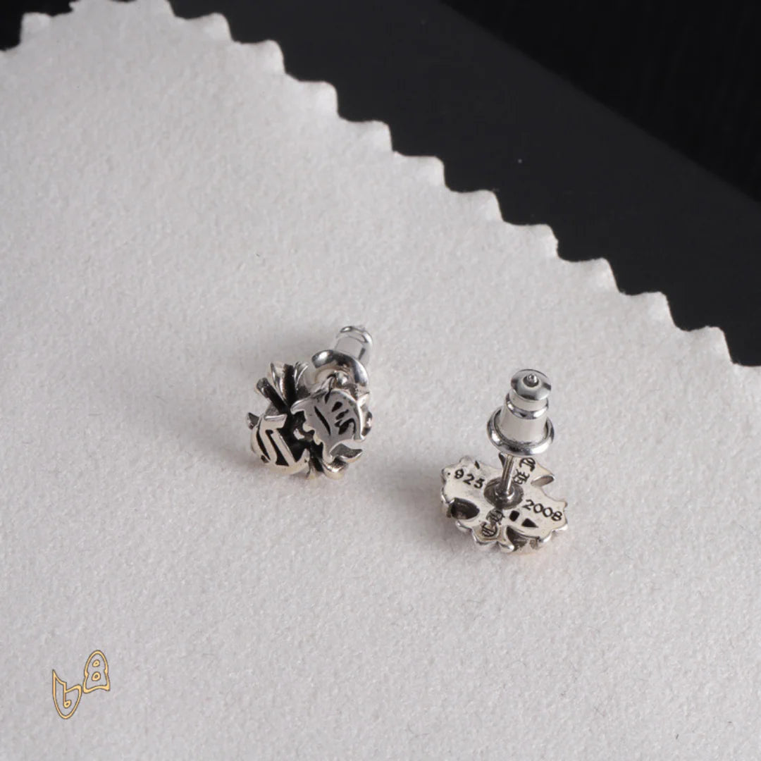 CH Flower Engraved Earrings - CH0154 image 2