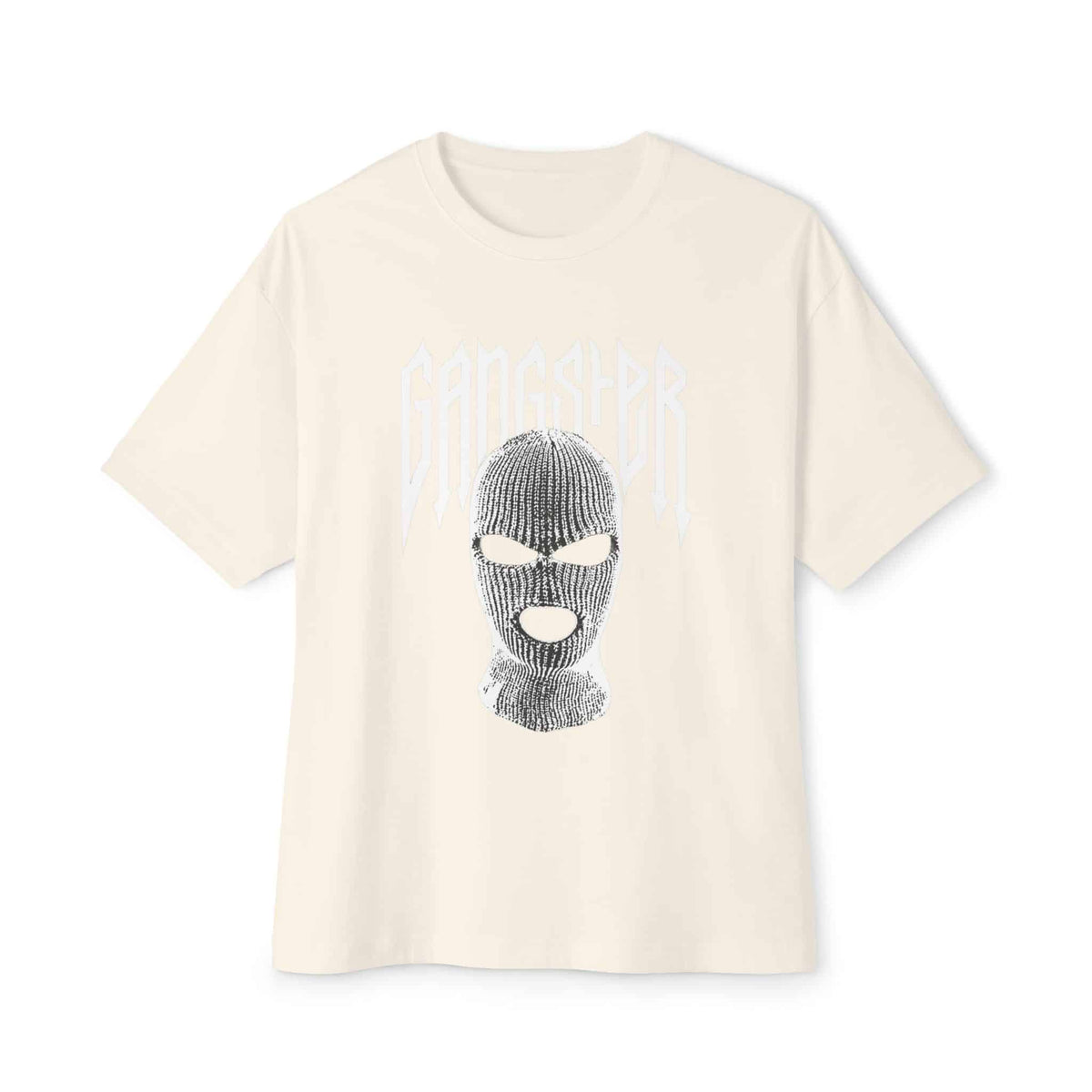 Gangster Mask Unisex Oversized Boxy Tee - Natural, 2XL image