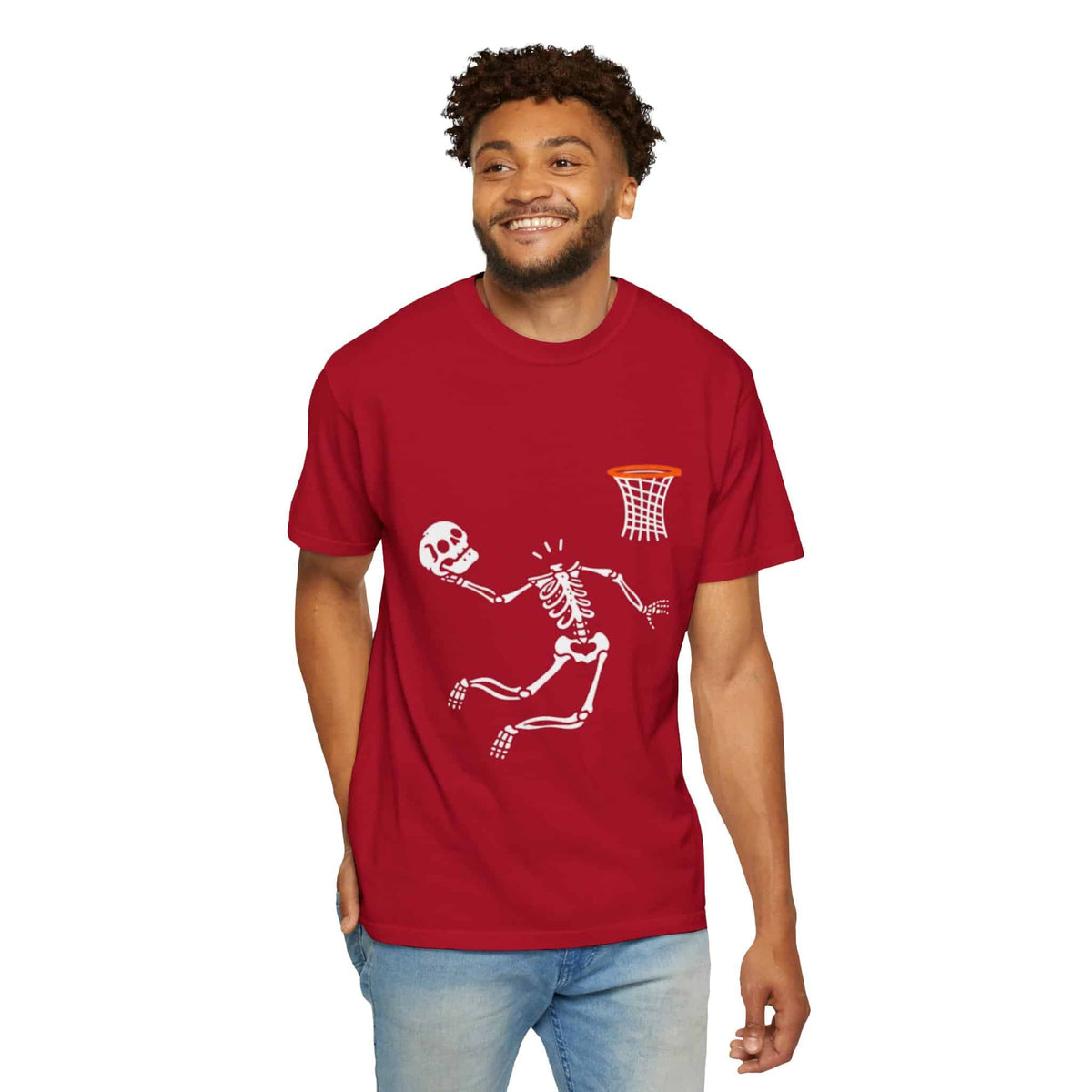 Halloween Basketball Skeleton Unisex Garment-Dyed T-shirt image 88