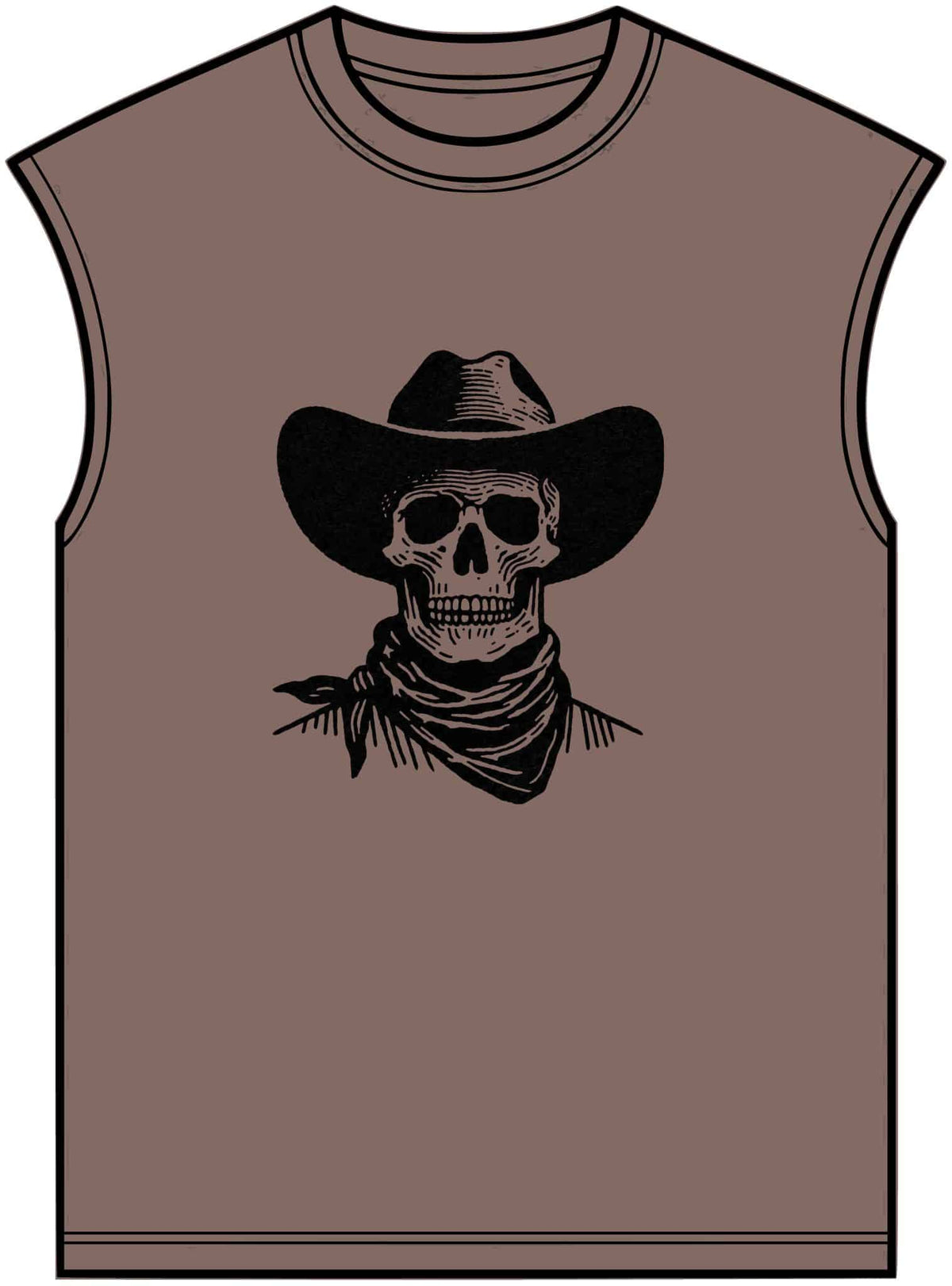 Outlaw Skull Unisex Garment-Dyed Muscle Tee image