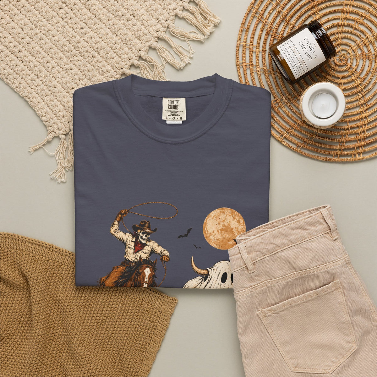 Halloween Basketball Skeleton Unisex Garment-Dyed T-shirt image 137