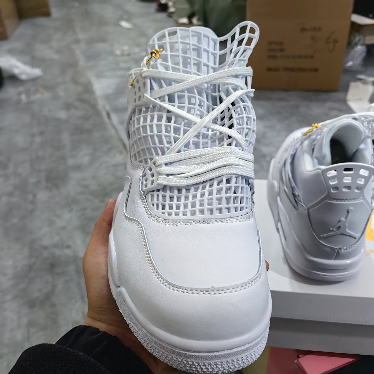 [Premium] AJ 4 NET White Shoes Sneakers – nk0003908 image 11