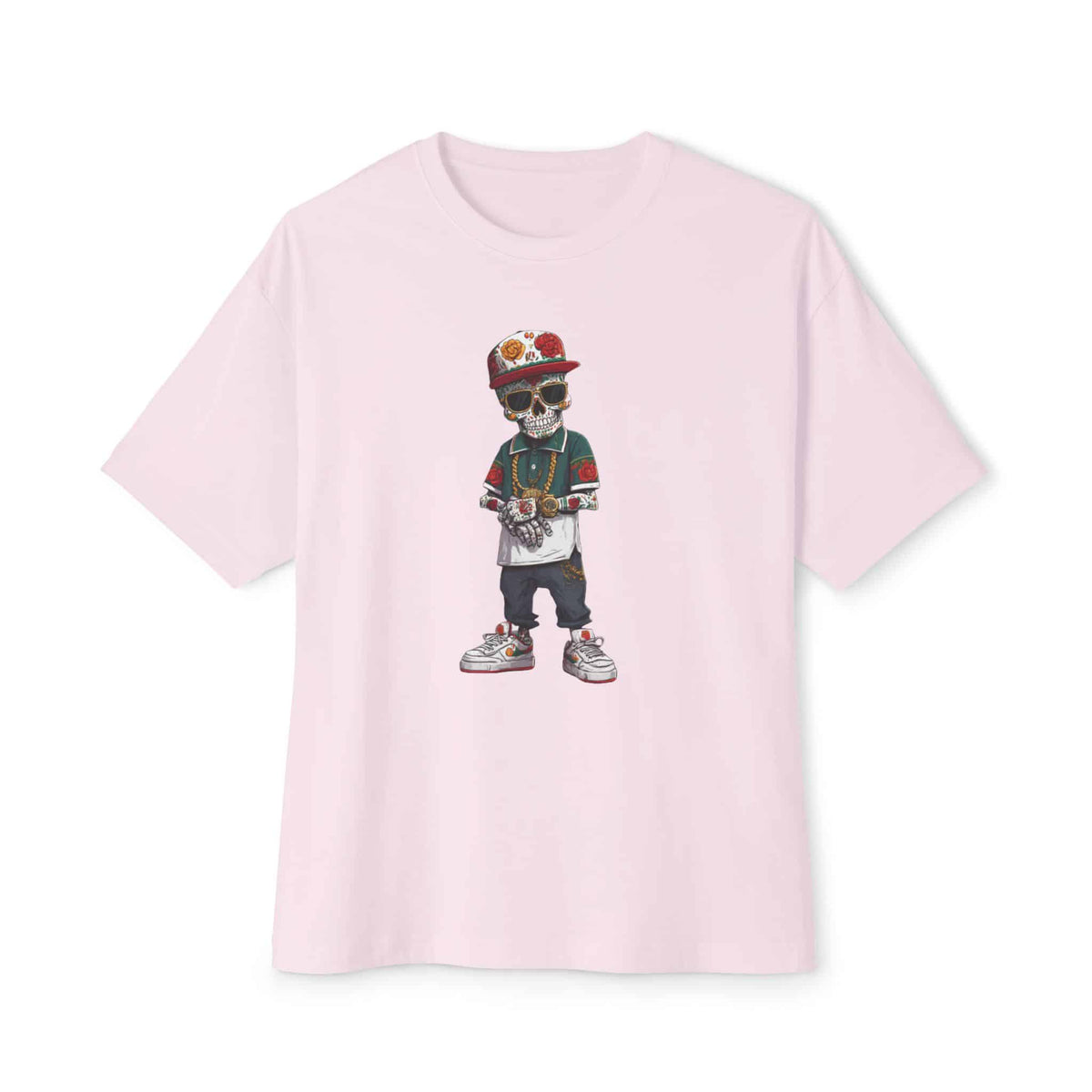 Skull Luxury Unisex Oversized Boxy Tee - Soft Pink, 3XL image